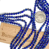 Lapis Lazuli Faceted Tiny Beads, 4mm Round,Strand of 90,  # L-468