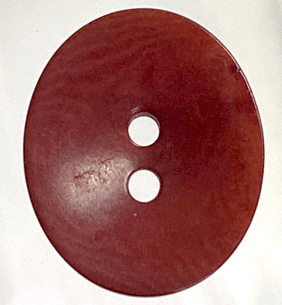 Re-Stocked Brown Red Burgundy Oval 11/16" 2-Hole Button, Corozo / Tagua  #SK-555