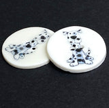 Spot, Blue Dog Porcelain Hand Made Porcelain Button  1-1/8" from Kate Holliday, London