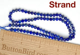 Lapis Lazuli Faceted Tiny Beads, 4mm Round,Strand of 90,  # L-468