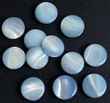 Vintage Pearl Shell Pastel Blue Glow, 9/16" Self Shank 14mm Iridescent Pack of 12 Buttons $7.00  #VB-26