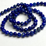 Lapis Lazuli Faceted Tiny Beads, 4mm Round,Strand of 90,  # L-468