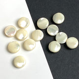Vintage Pearl Pastel Ivory-White Glow, 1/2" Real Shell 13mm, Self-Shank Pack of 12  #VB-27