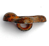 Running Low, Music Note Button, Antique Rusty Brass Metal, Shank Back, 11/16". # SWC-75