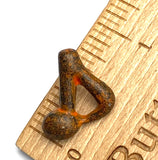 Running Low, Music Note Button, Antique Rusty Brass Metal, Shank Back, 11/16". # SWC-75