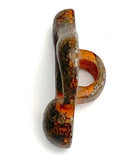 Running Low, Music Note Button, Antique Rusty Brass Metal, Shank Back, 11/16". # SWC-75