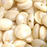 Vintage Pearl Pastel Ivory-White Glow, 1/2" Real Shell 13mm, Self-Shank Pack of 12  #VB-27