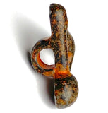 Running Low, Music Note Button, Antique Rusty Brass Metal, Shank Back, 11/16". # SWC-75