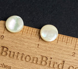 Vintage Pearl Pastel Ivory-White Glow, 1/2" Real Shell 13mm, Self-Shank Pack of 12  #VB-27