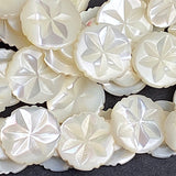 Vintage STRAND of 144 White Pearl Star Buttons MOP From Japan, 7/16"  #VB-28