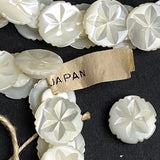 Vintage STRAND of 144 White Pearl Star Buttons MOP From Japan, 7/16"  #VB-28