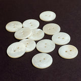 Off-White Ivory River Shell 11/16" Iridescent 2-hole, 18mm, Per Button, #SK-1795