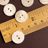 Off-White Ivory River Shell 11/16" Iridescent 2-hole, 18mm, Per Button, #SK-1795