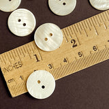 Off-White Ivory River Shell 11/16" Iridescent 2-hole, 18mm, Per Button, #SK-1795
