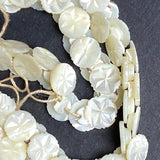 Vintage STRAND of 144 White Pearl Star Buttons MOP From Japan, 7/16"  #VB-28
