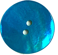SALE, Teal Blue Dark Bright Turquoise 7/8" Pearl Shell 23mm 2-hole Button, #D-476
