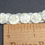 Vintage STRAND of 144 White Pearl Star Buttons MOP From Japan, 7/16"  #VB-28