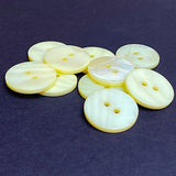 Pastel Yellow River Shell 11/16" Iridescent 2-hole, 18mm, Per Button, #SK-1796