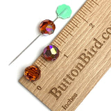 High-Sparkle Vintage Amber Faceted Glass or Crystal Beads, 3/8" / 10mm  #CL-14