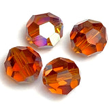 High-Sparkle Vintage Amber Faceted Glass or Crystal Beads, 3/8" / 10mm  #CL-14