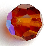 High-Sparkle Vintage Amber Faceted Glass or Crystal Beads, 3/8" / 10mm  #CL-14