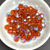 High-Sparkle Vintage Amber Faceted Glass or Crystal Beads, 3/8" / 10mm  #CL-14