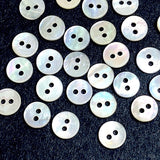 Bulk Deal, Tiny Moonrise Natural Pearl Pastel Rainbow Shell, 5/16" Iridescent 2-Hole 9mm, Pack of 160 Buttons, #KB-962-160