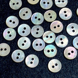 Tiny Natural Pearl Pastel Rainbow Shell, 5/16"-3/8" Iridescent 2-Hole 9mm, Pack of 50 Buttons, #KB-962