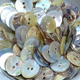 Moonrise Shiny Mother of Pearl Iridescent Shell 5/8" 2-hole Button, Pack of 20  #KB-963-20