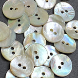 Moonrise Shiny Mother of Pearl Iridescent Shell 5/8" 2-hole Button, Pack of 20  #KB-963-20