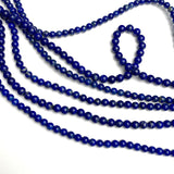 Lapis Lazuli Beads, Round 4mm, 15" Strand # L-520