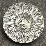 Sunflower Fountain Clear Vintage Glass 9/16" Self-Shank Button, 14mm, Pack of 8 #OT-138