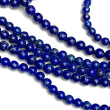 Lapis Lazuli Beads, Round 4mm, 15" Strand # L-520