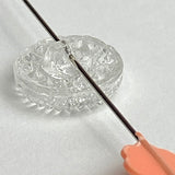 Sunflower Fountain Clear Vintage Glass 9/16" Self-Shank Button, 14mm, Pack of 8 #OT-138
