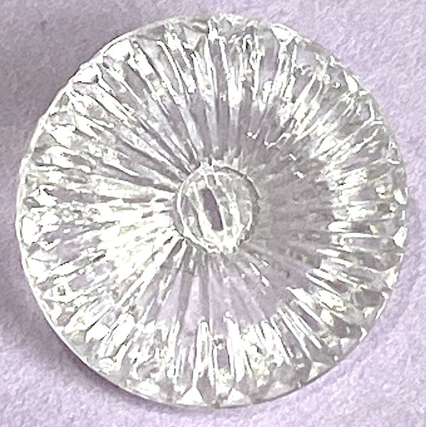 Plump Sunflower Fountain Clear Vintage Glass 9/16" Self-Shank Button, 14mm, Pack of 8 #OT-138