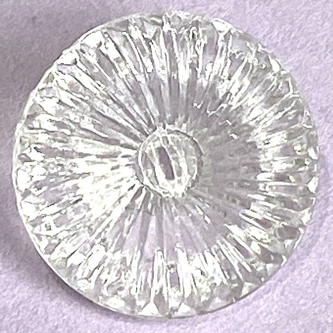Sunflower Fountain Clear Vintage Glass 9/16" Self-Shank Button, 14mm, Pack of 8 #OT-138