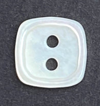 Last Pack, Tiny White 3/8" Square MOP Button, Natural Shell Iridescent 10mm, PACK OF 6 #SK-689