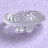 Sunflower Fountain Clear Vintage Glass 9/16" Self-Shank Button, 14mm, Pack of 8 #OT-138