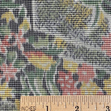 SALE, Oshima Dream Misty Gardens Ikat with Black, Vintage Japanese Kimono Silk By the Yard  #227