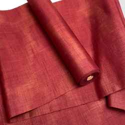 Crimson Mist, Handwoven Textured Vintage Kimono Silk from Japan By the Yard   #280