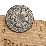 Copper/White Seventh Flower Button 3/4" with Shank Back, #SWC-21
