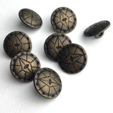 Eight Directions Dark Brass Small 1/2" Shank Back Metal, TWO Buttons $1  #FJ-32