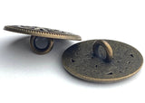Fleur de Lis Antique Brass 5/8" Shank Back Metal Button 15mm  #FJ-34