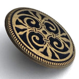 Fleur de Lis Antique Brass 5/8" Shank Back Metal Button 15mm  #FJ-34