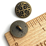 Fleur de Lis Antique Brass 5/8" Shank Back Metal Button 15mm  #FJ-34