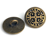 Fleur de Lis Antique Brass 5/8" Shank Back Metal Button 15mm  #FJ-34