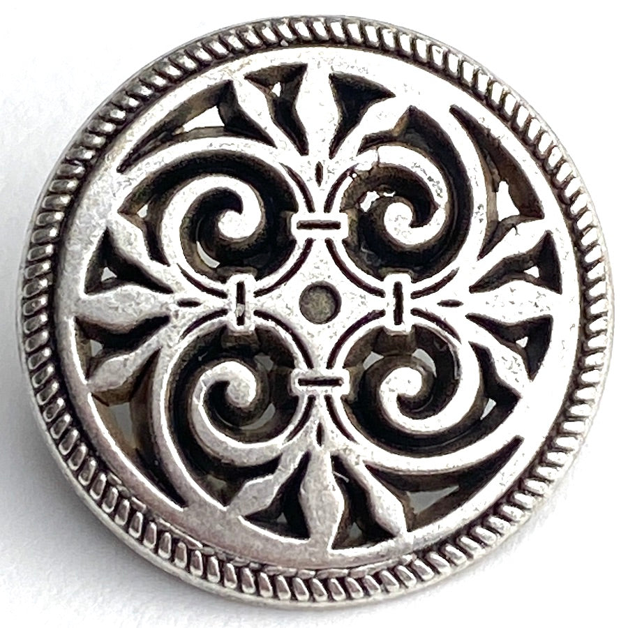 Fleur de Lys Filigree Antique Silver 3/4