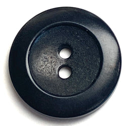 Re-Stocked - Black Satin 13/16" Corozo Tagua Raised Rim Round 2-Hole Button 20mm  #SK-461-Satin