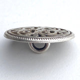 Fleur de Lys Filigree Antique Silver 3/4" Shank Back Metal Button 19mm  #FJ-35