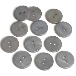 Gray 2-Hole River Shell 5/8" Button, Pack of 12  #SK-1790-Medium Gray